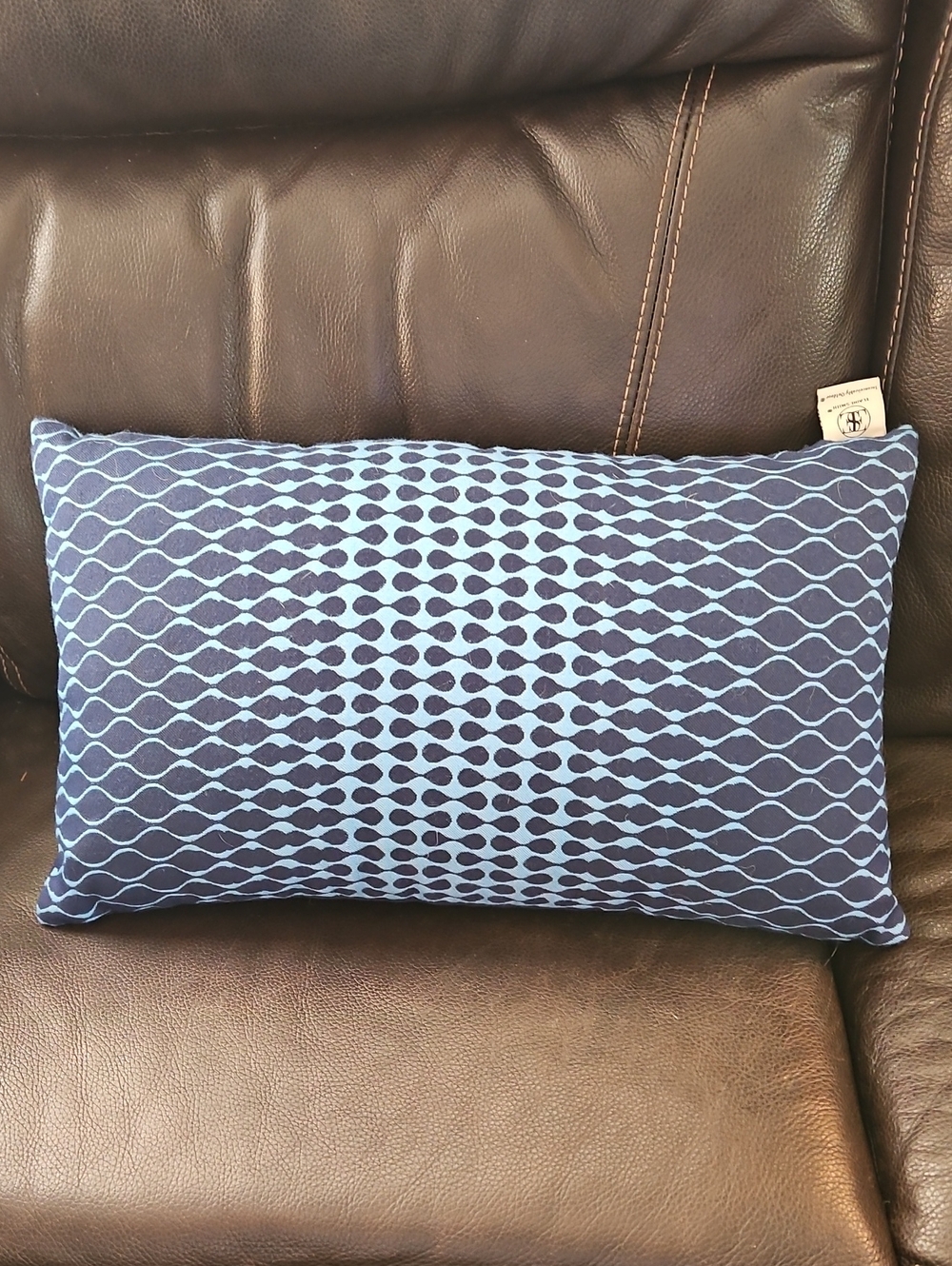 ELAINE SMITH Outdoor Optic Azure Lumbar Pillow